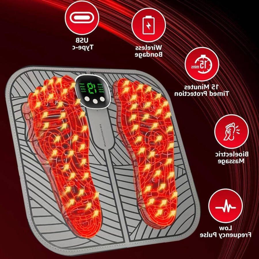 Massage Apparaat Elektrisch Voetmassageapparaat EMS Pijn Circulatie Voeten Benen