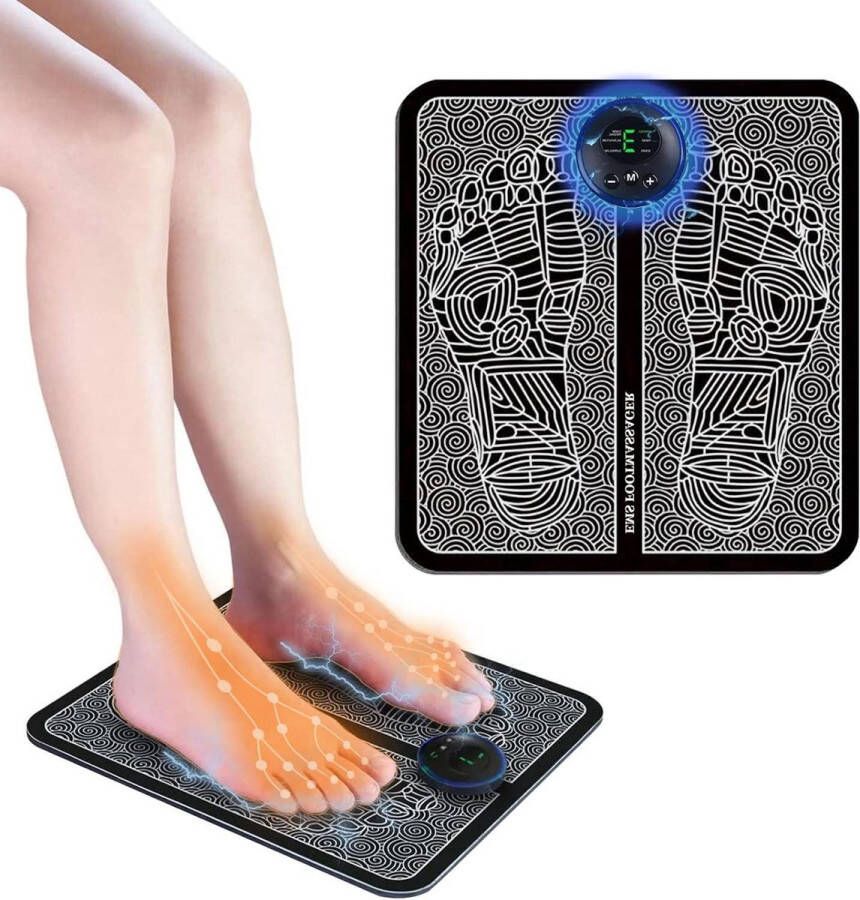 Massage Apparaat Elektrische EMS Voet Massager Pijn Circulatie Voeten Benen Stimulator Mat Opvouwbaar Draagbaar 6 Modi 8 Niveaus