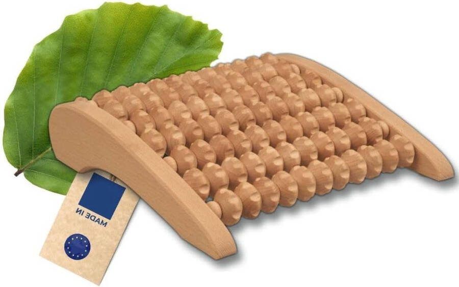 Massage Apparaat tegen spanning en pijn van beukenhout voor voeten wellness ontspanning natuur uit Europa voetmassage-roller 27 cm