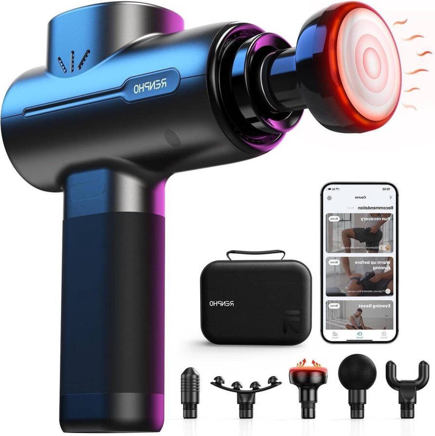 Massage gun met warmtefunctie Bluetooth compatibel Type-C opladen LED-display spiermassage herstel van spierontspanning massage gun