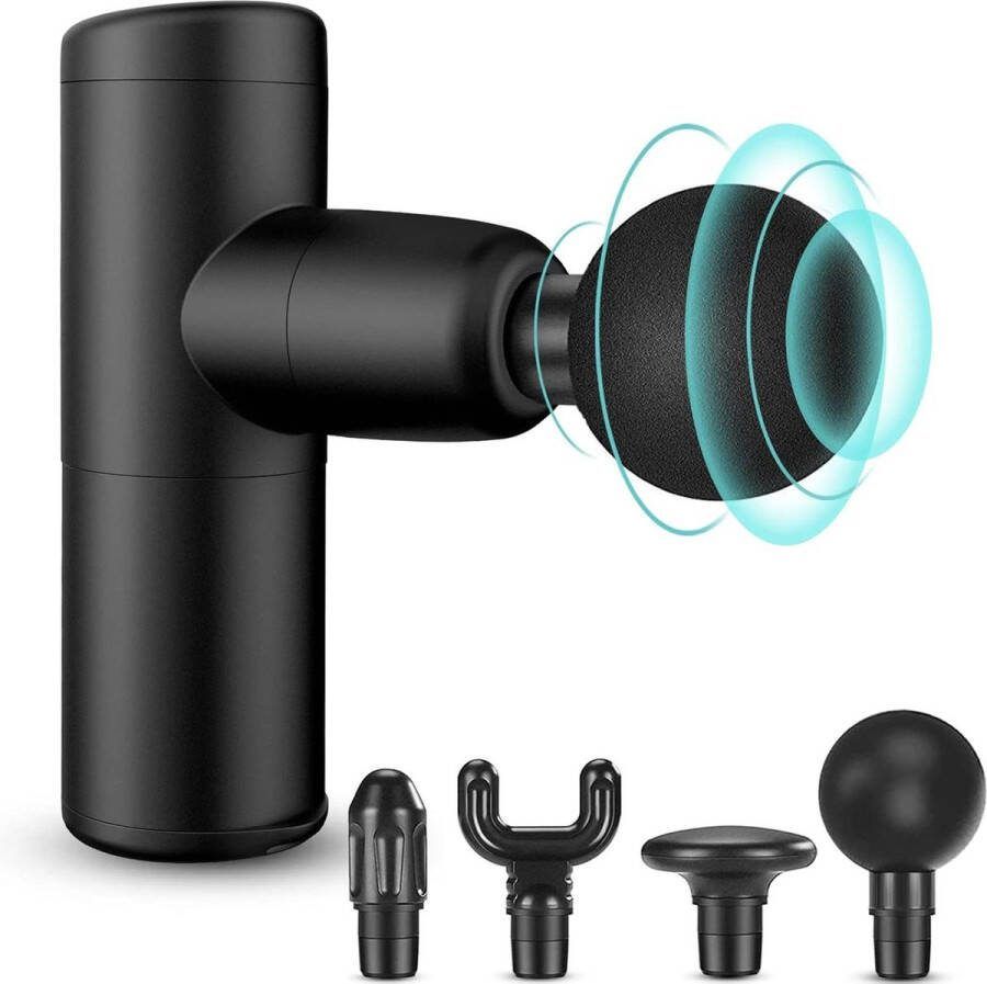 Massage Gun Mini Diepe spiermassage tot 3200 tpm 40dB Stil Type C opladen Draagbare grootte voor spierpijnverlichting Zwart Massage Gun