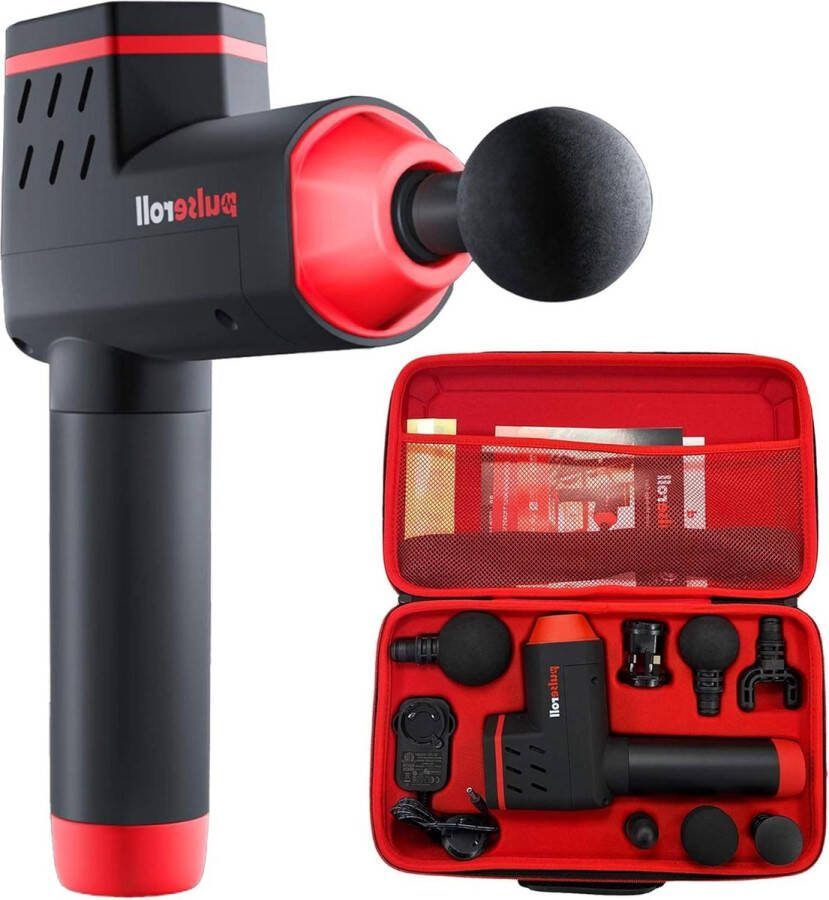 Massage gun Pro Atleet Grade Percussie Handheld Diepe Weefselspier Volledige Grootte 4 Snelheden 4 Koppen & Draagtas Zwart massage gun