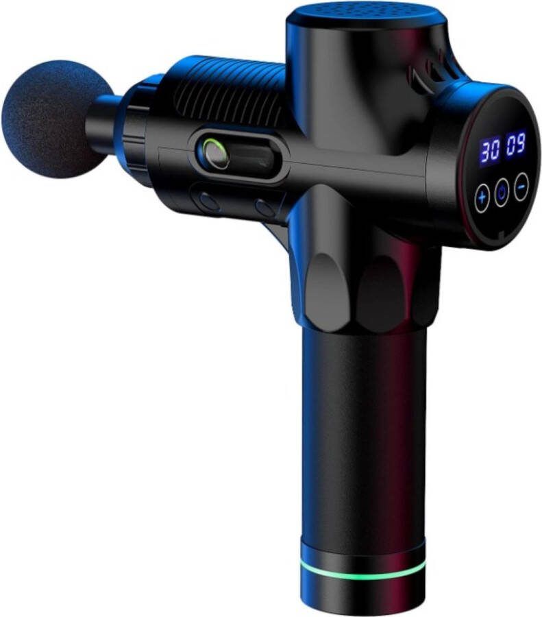 Massage Gun Professioneel Incl. 10 Opzetstukken en Draagtas Koffer Massage Apparaat 30 Snelheden Massagegun 45dB 3500RPM Massage Pistool Relax 2600 mAh Oplaadbaar Voor Ontspanning & Sport Zwart