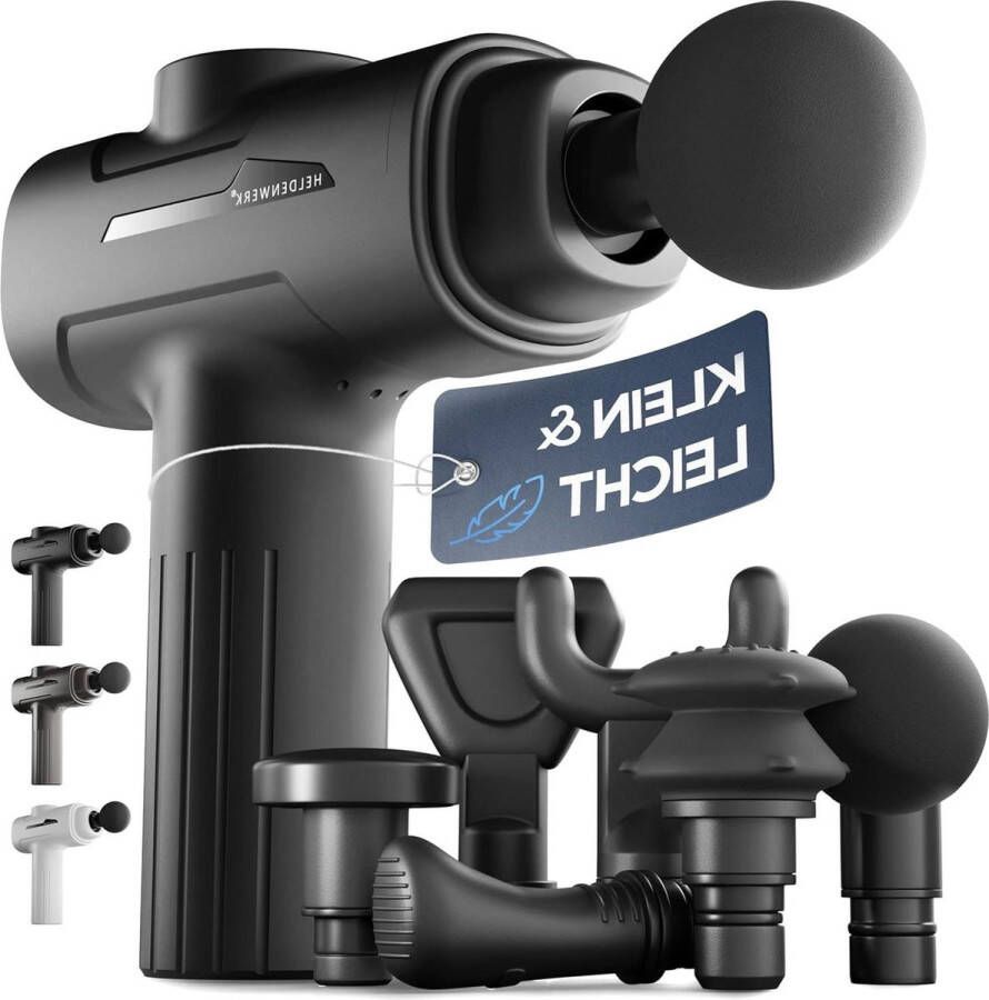 Massage Pistool 6 massagekoppen 3200 omw-min USB-C-aansluiting spiermassage gun zwart