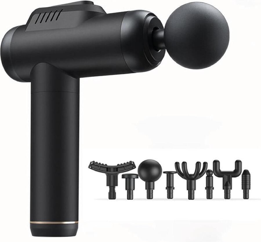Massage Pistool 6 snelheden dieptespiermassage draadloos professioneel verstelbaar voor sportschool draagbaar met 8 massagekoppen USB-C-opladen