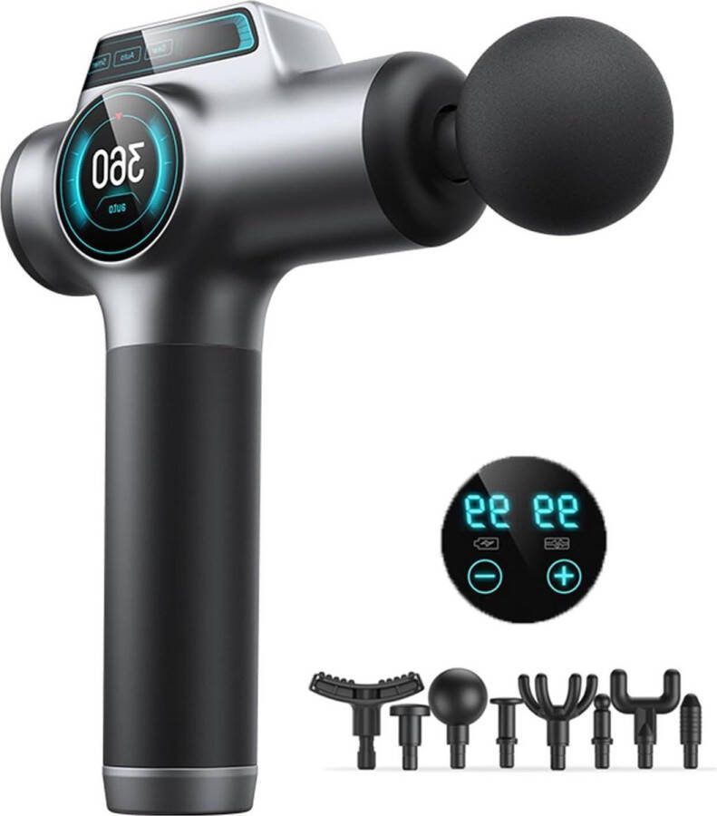 Massage Pistool diep weefsel rugmassager met 8 vervangende massagekoppen impactmassagepistool voor sporters pijnverlichting en ontspanning