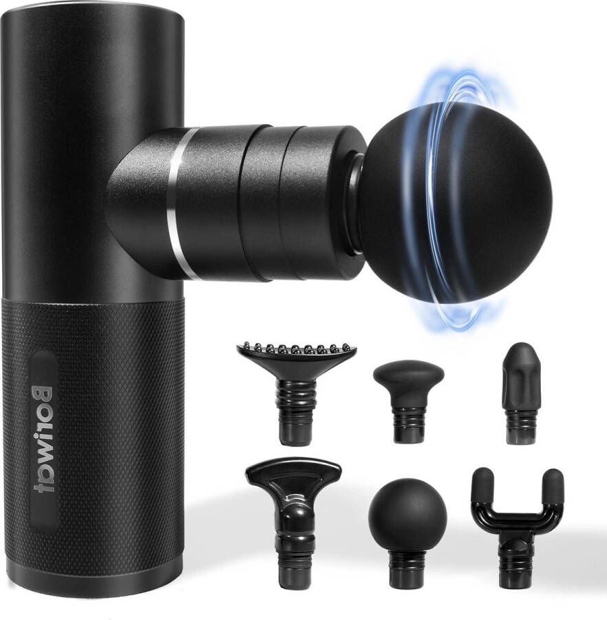 Massage Pistool Diepteweefsel Percussie Massageapparaat voor Rug en Nekspieren Siliconen Massagekoppen USB-Oplaadbaar Draagtas