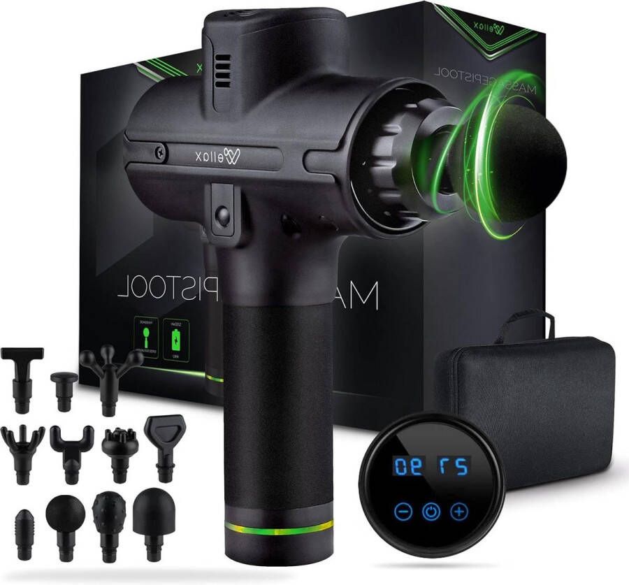Massage Pistool met 11 Massagekoppen en LED Weergave Krachtige Massage Gun voor Schouders en Nek met Draagtas [2600 mAh]