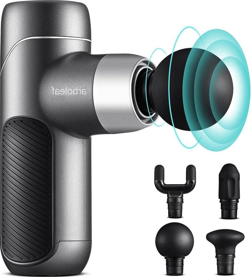Massage Pistool Mini-Massagepistool 037 kg Klein en Licht 4 Siliconen Opzetstukken 5 Snelheden 3000 RPM Stil Spierpistool voor Spierontspanning 2000 mAh USB C