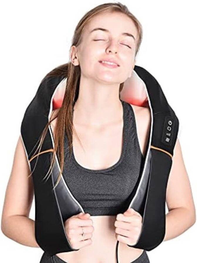 Massagekussen draadloos Massage kussen Massagekussen nek en rug Massagekussen nek 53 1L x 35 1W x 15H cm Zwart