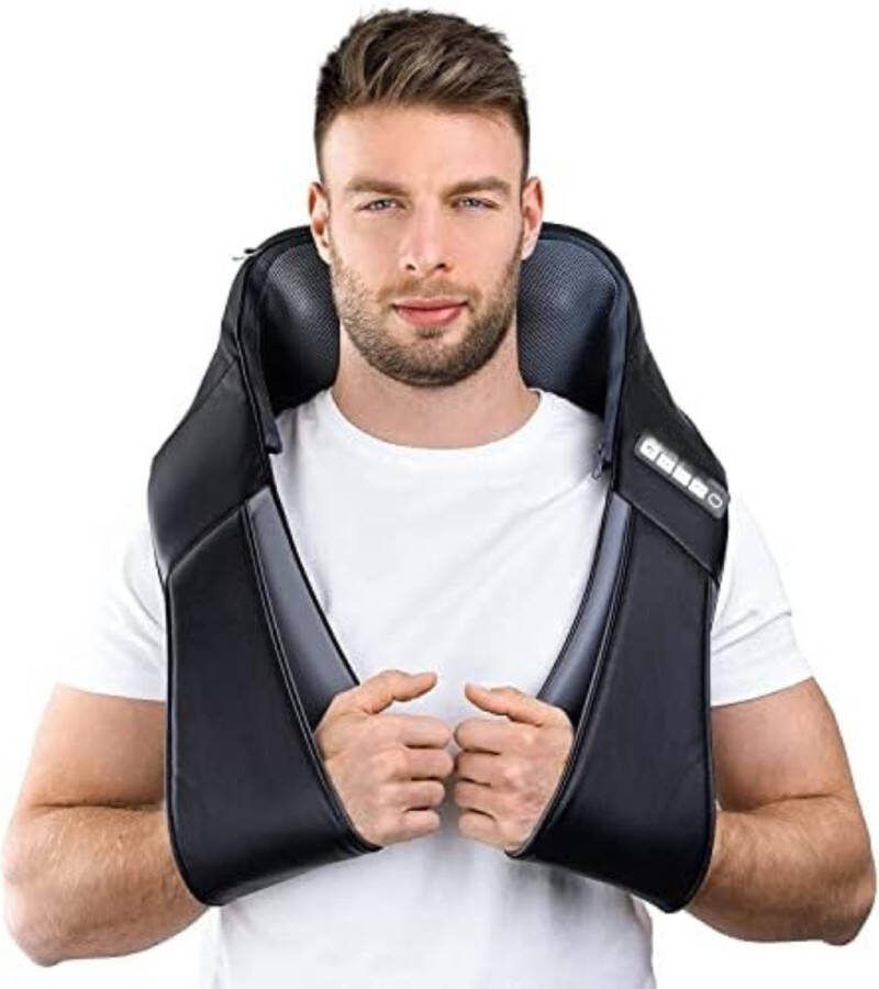 Massagekussen draadloos Massage kussen Massagekussen nek en rug Massagekussen nek 53 x 42 x 20 5 cm Zwart