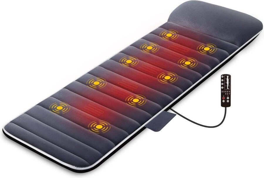 Massagekussen met warmte en 10 vibratiemotoren Ontlasting lumbale wervelkolom en benen Cadeaus mannen vrouwen massage matras