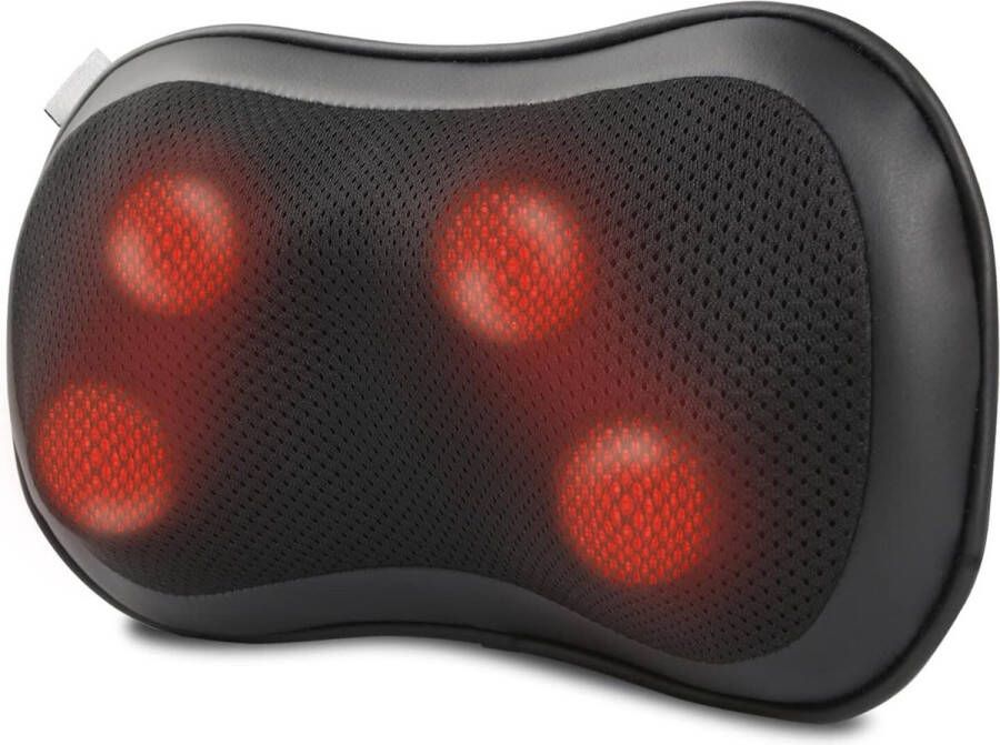 Massagekussen Nekkussen met Warmte Functue Shiatsu Draadloos Oplaadbaar