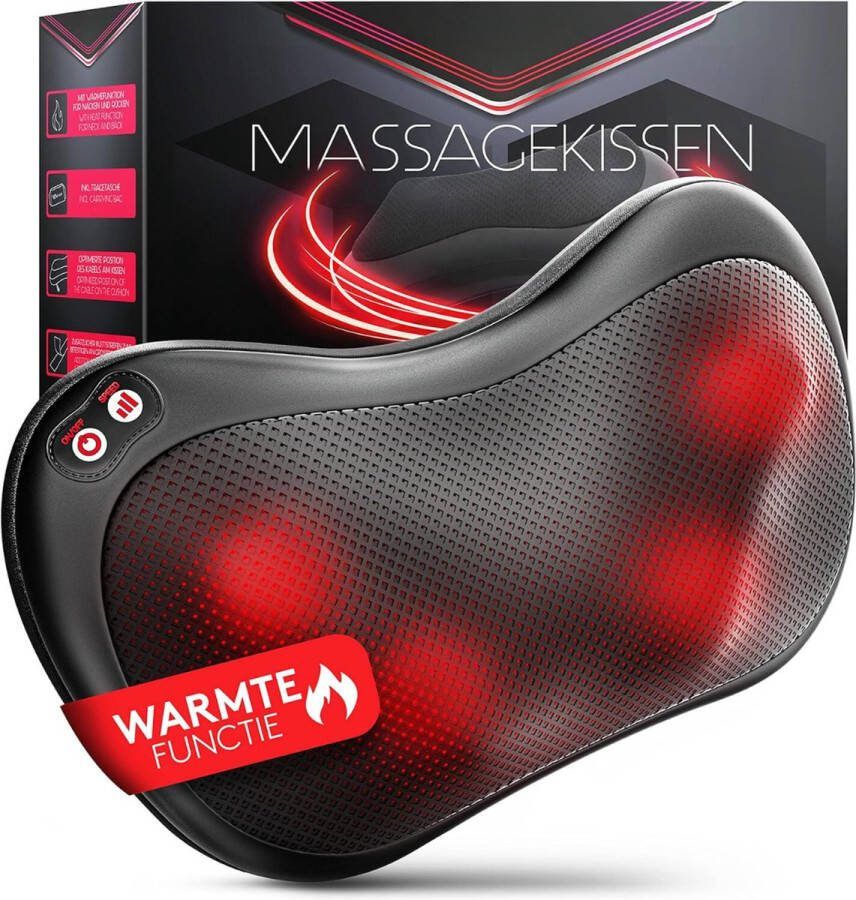 Massagekussen Nekkussen met Warmte Functue Shiatsu Draadloos Oplaadbaar