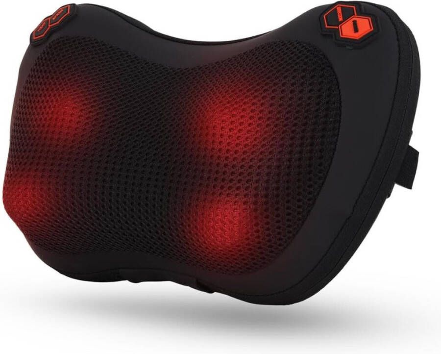Massagekussen Nekkussen met Warmte Functue Shiatsu Draadloos Oplaadbaar