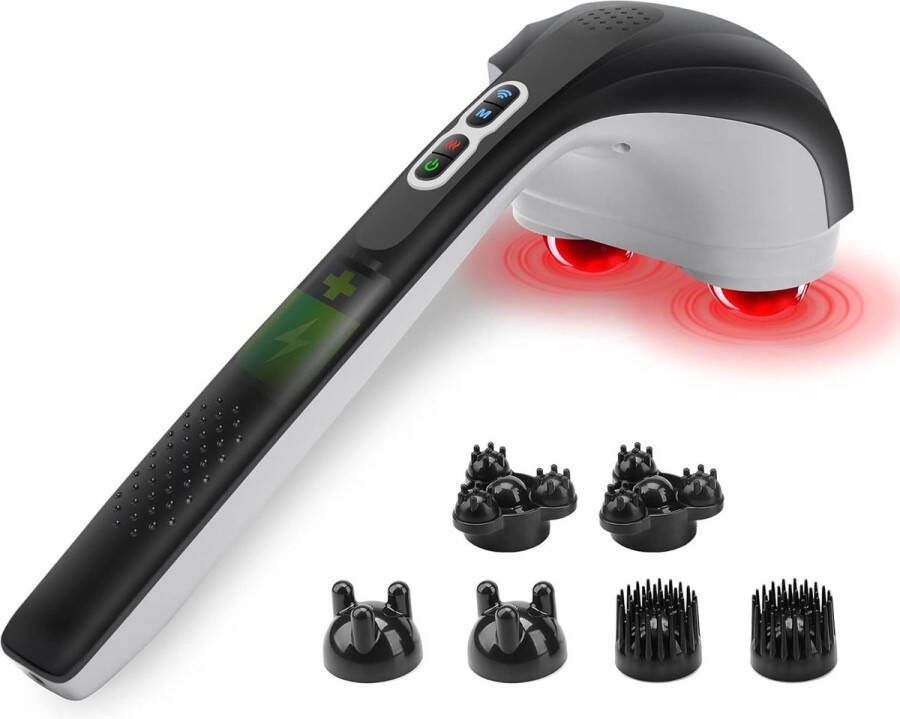 Massagekussen Nekkussen met Warmte Functue Shiatsu Draadloos Oplaadbaar