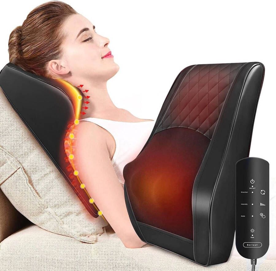 Massagekussen Shiatsu Nek en Rug Massager met Warmte Massagers voor Nek en Rug Massagekussen voor Onderrug Nek Schouder Benen Voet Lichaamspierpijnverlichting Ontspan Thuis Auto Kantoor