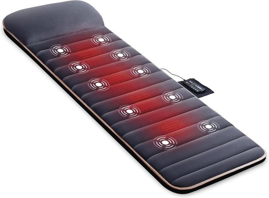 Massagemat met warmte en 10 vibratiemotoren Ontlasting lumbale wervelkolom en benen Cadeaus mannen vrouwen massage matras