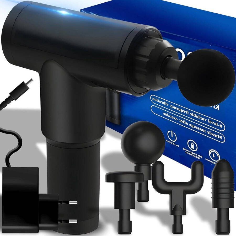Massagepistool 4 snelheden 3500 omw min 1200 mAh accu spiermassageapparaat