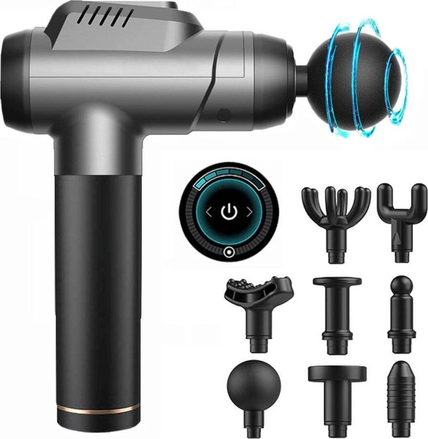 Massagepistool Deep Tissue Elektrische Handheld Massagers Met 8 Massagekoppen en 6 Verstelbare Snelheden voor Pijnverlichting en Spiermassage Massage Gun