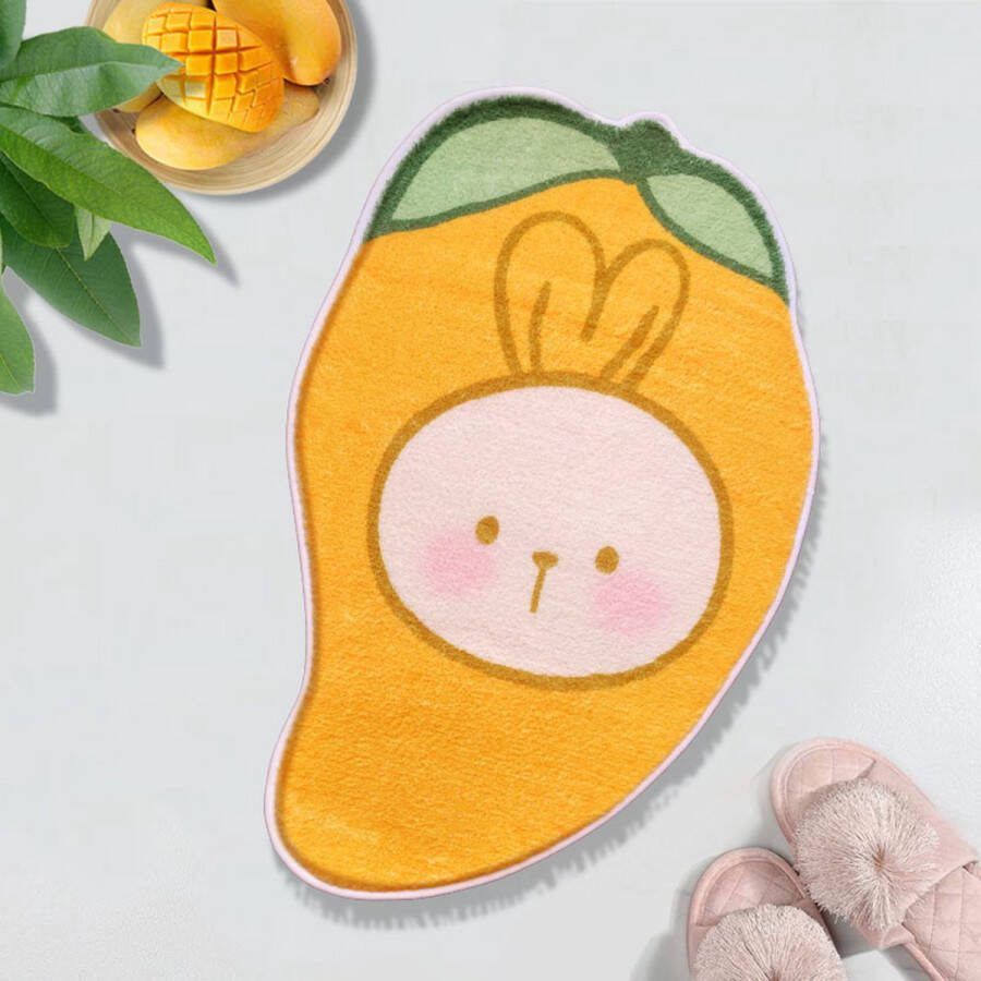 Mat Vloermat Lemon Vloerkleed Tapijt Kind Kinderkamer-Badkamers Badmat-Wasbaar Antislip-50*80cm-Mango
