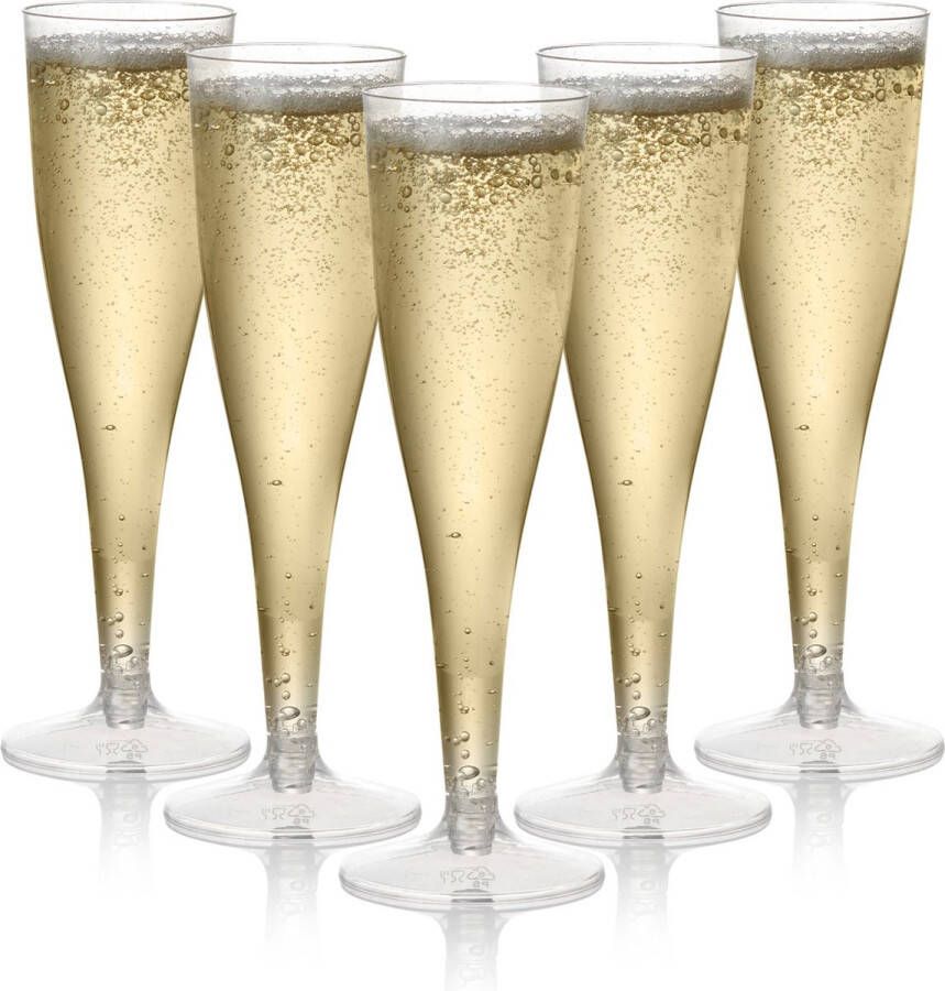 MATANA 48 Herbruikbare Plastic Champagneglazen 130ml voor Bruiloften Verjaardagen Kerst & Feesten