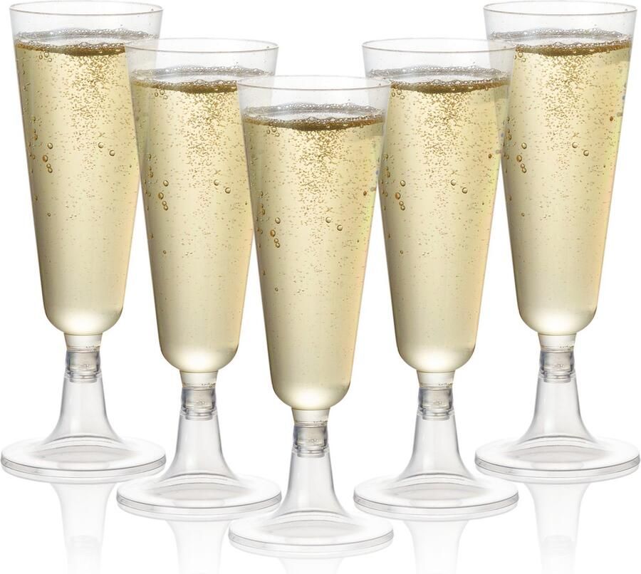 MATANA 96 Herbruikbare Plastic Champagneglazen 150ml voor Bruiloften Verjaardagen Kerst & Feesten