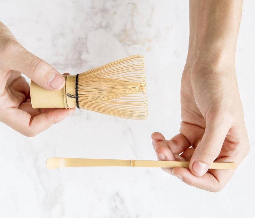 Matcha garde en matcha lepel van bamboe traditioneel accessoire voor Matcha thee garde 100 takken en chasaku lepels set voor Matcha thee met matcha schep