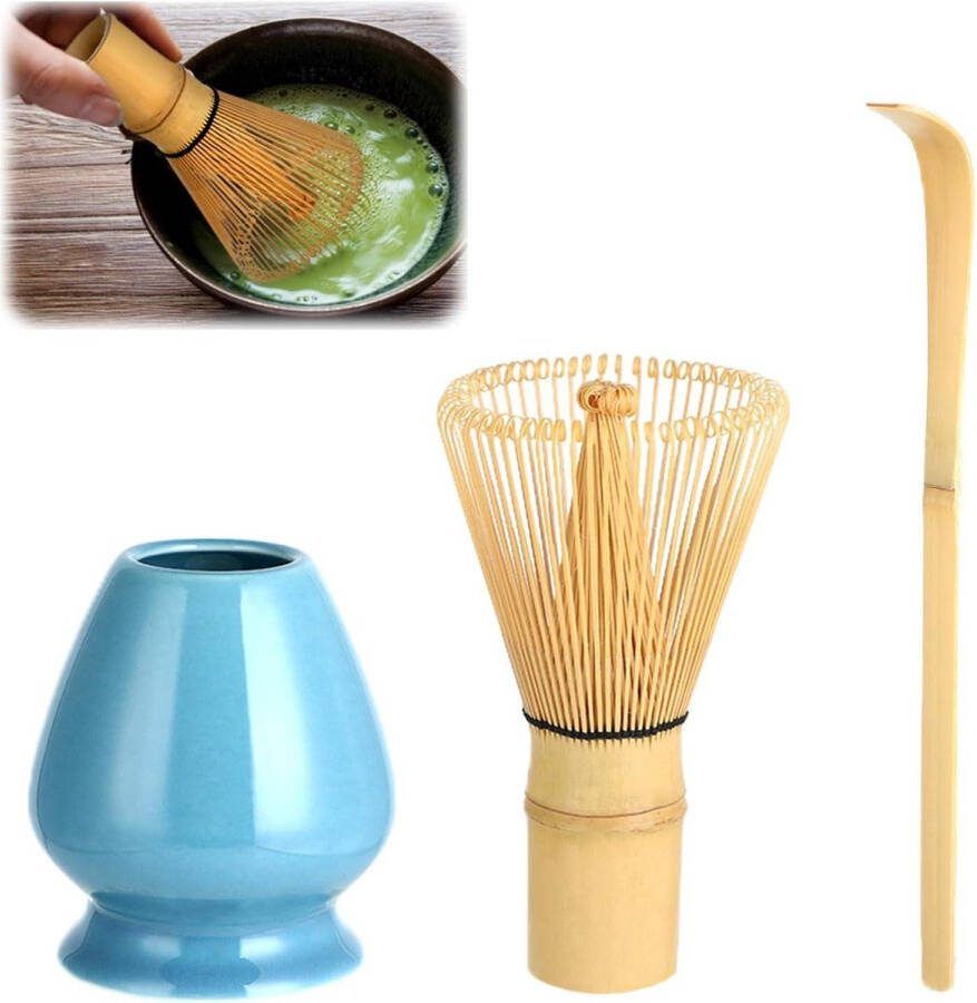 Matcha set bamboe 80 tanden garde groene theepoeder mixer Japans handwerk 3-delige set