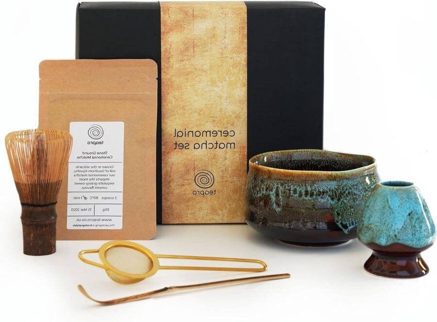 Matcha set Bamboe Whisk Matcha Scoop Keramische Bowl Garde Houder 30g Ceremonieel Matcha Poeder Matcha Zeef Tea Kit Gift Box