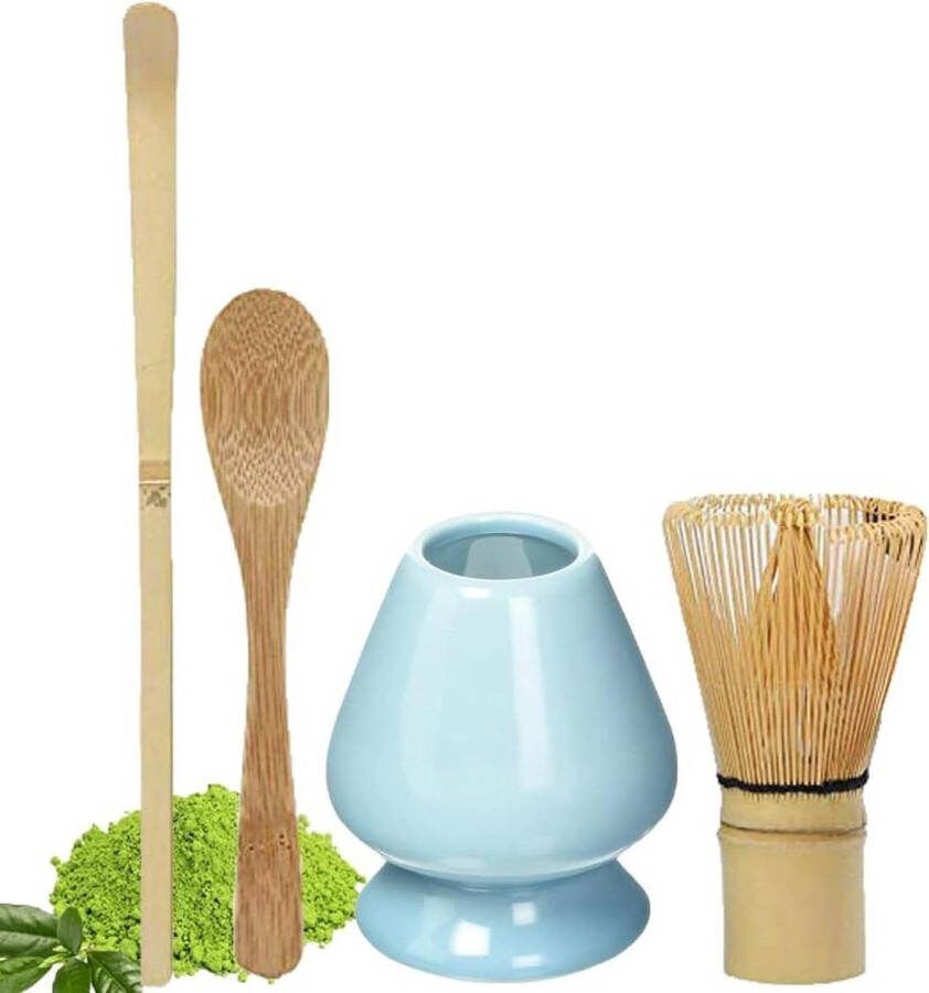 Matcha set Chasen Whisk Matcha Poeder Biologische Groene Thee Japanse Matcha Lepel Garde en Houder Keramische Garde Stand