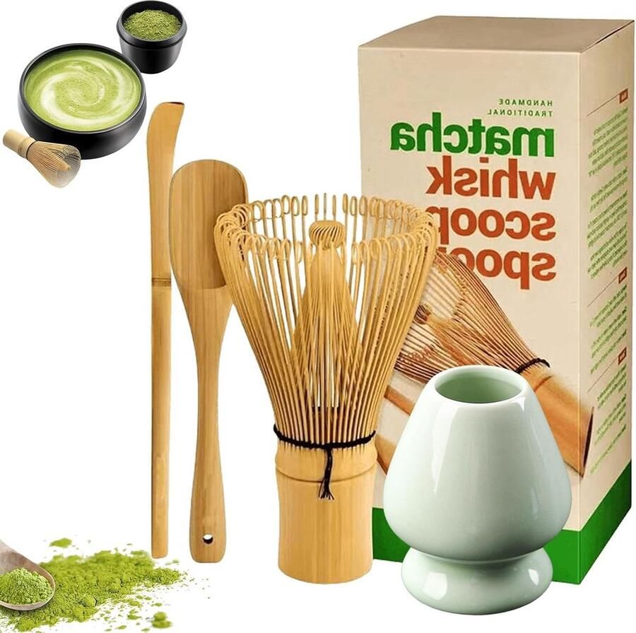 Matcha Set garde schep theelepel gardehouder Japanse accessoires voor matcha-ceremonie traditionele bereiding van matcha-thee