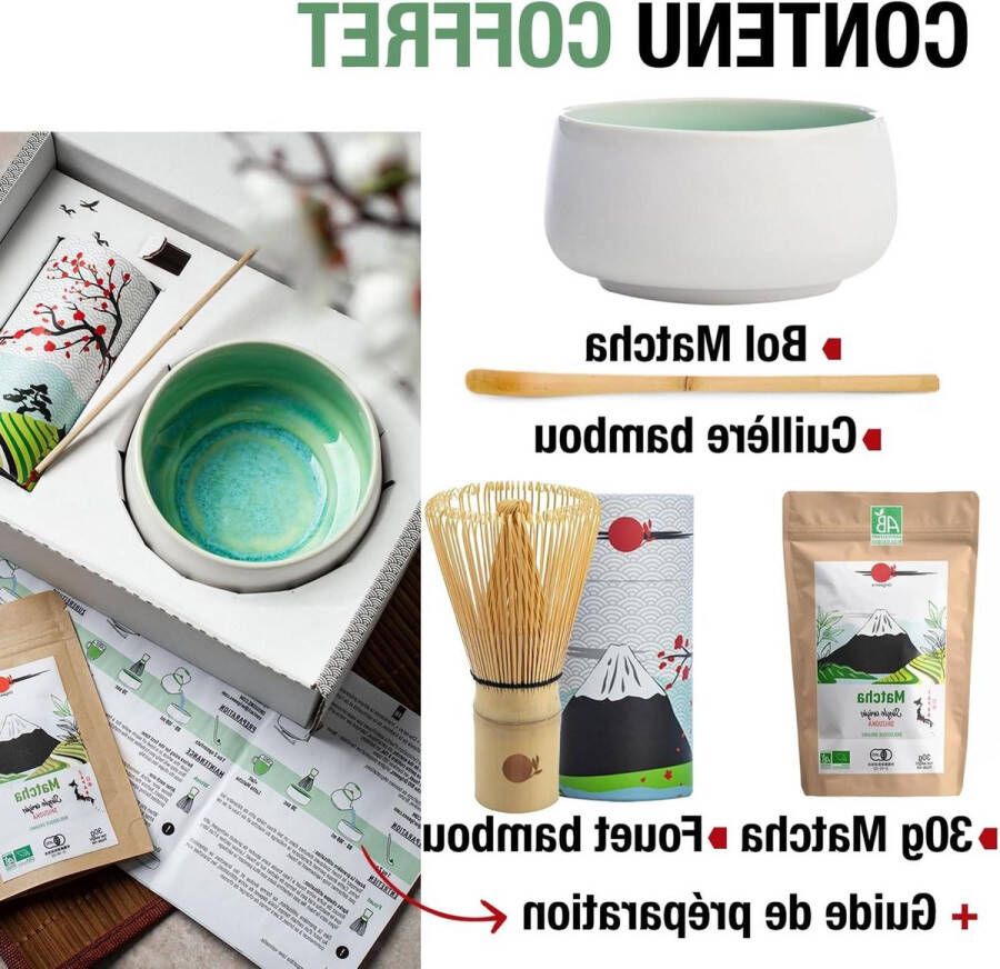 Matcha Set Matcha Garde Keramische Matcha Kom Biologische Japanse Matcha Thee Handgemaakt in Portugal Matcha Set