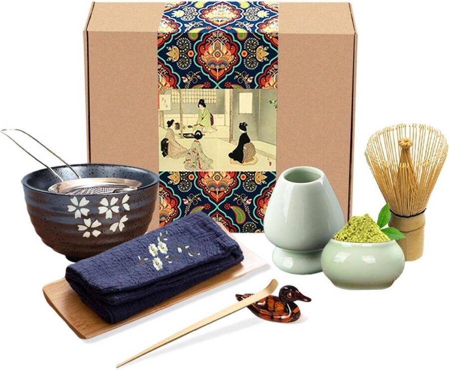 Matcha set Theeservies Matcha Garde en Scoop Matcha Bowl Keramiek Matcha Houder Caddy Handgemaakte Ceremonie Kit Japanse Theeceremonie