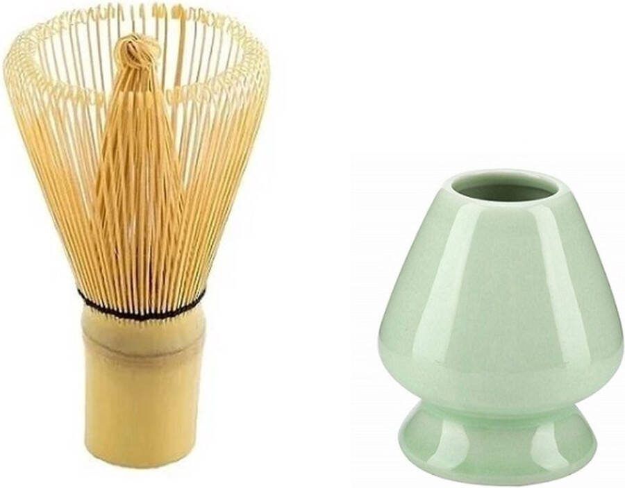 Matcha thee set Matcha Klopper Matcha Chasen Houder Groen Japanse Theeceremonie Matcha Whisk Premium Kwaliteit Set van 2