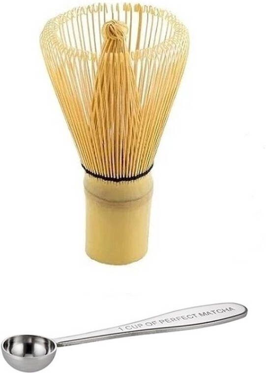 Matcha thee set Matcha Klopper Matcha RVS maatschep Japanse Theeceremonie Matcha RVS lepel 1 Cup of Perfect Matcha Bamboe Matcha Whisk Set van 2