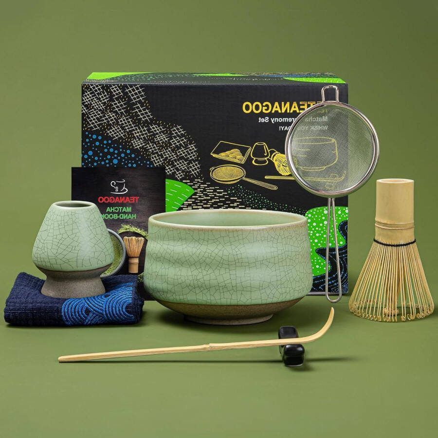 Matcha-theeset met Japanse theeset bamboe whisk set groene theepoeder kit
