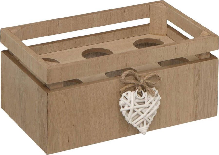 Maturi H315 Geweven Hart Houten Krat Half Dozen Eieren Duurzaam Hout