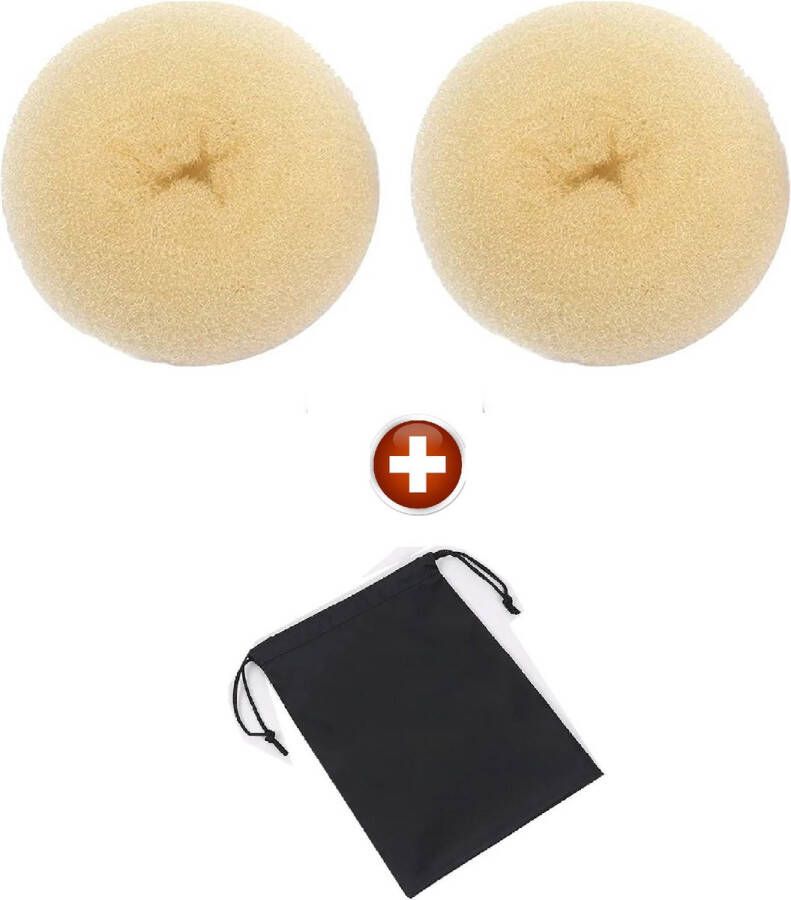 Maxenza Haardonut Knotmaker Bun maker Haarband Haarelastiek 9cm Blond 2 Stuks