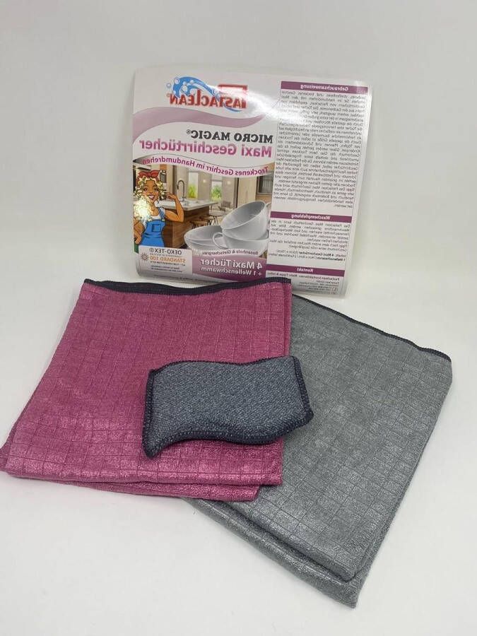Maxi 4-pack theedoeken set van 4 + golfspons