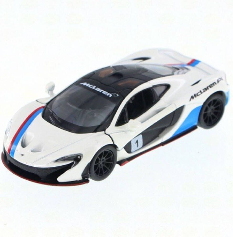 McLaren P1 (Wit Blauw) (12 cm) 1 36 Kinsmart [Modelauto Schaalmodel Miniatuurauto]