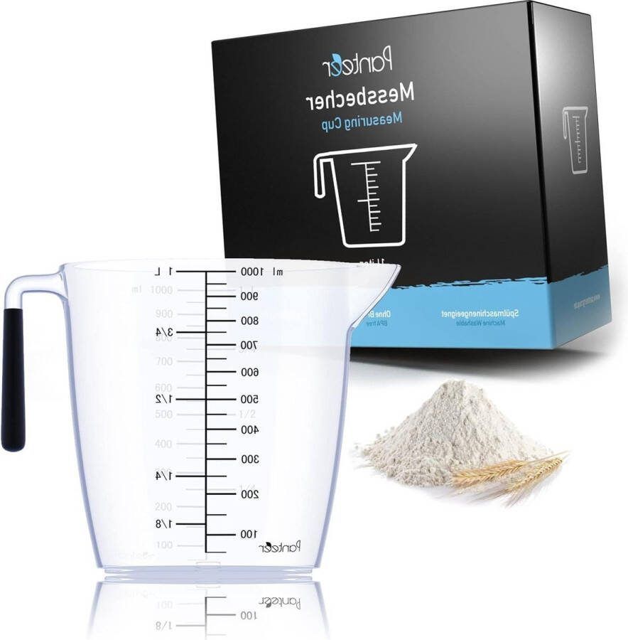 Measuring cup 1 liter heat resistant dishwasher safe kitchen aid baking accessory plastic BPA free Maatbeker 1 liter