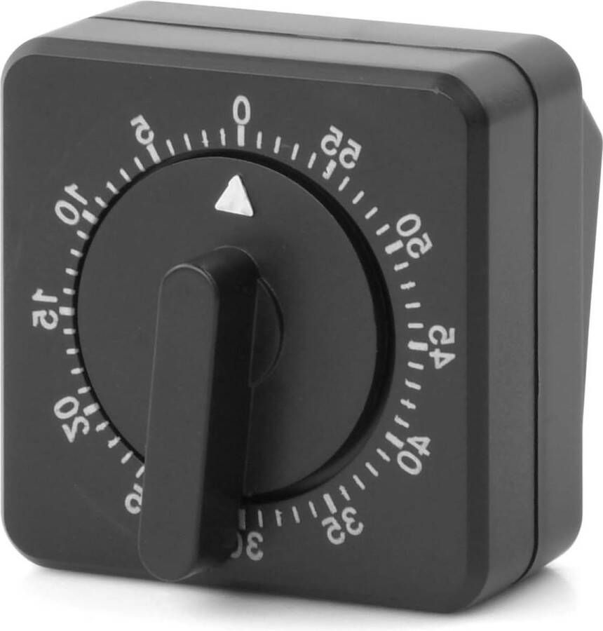 Mechanische eierwekker 60 minuten keukenklok luid alarm sport kantoor countdown vierkant leren bakken zwart kookwekker digitaal