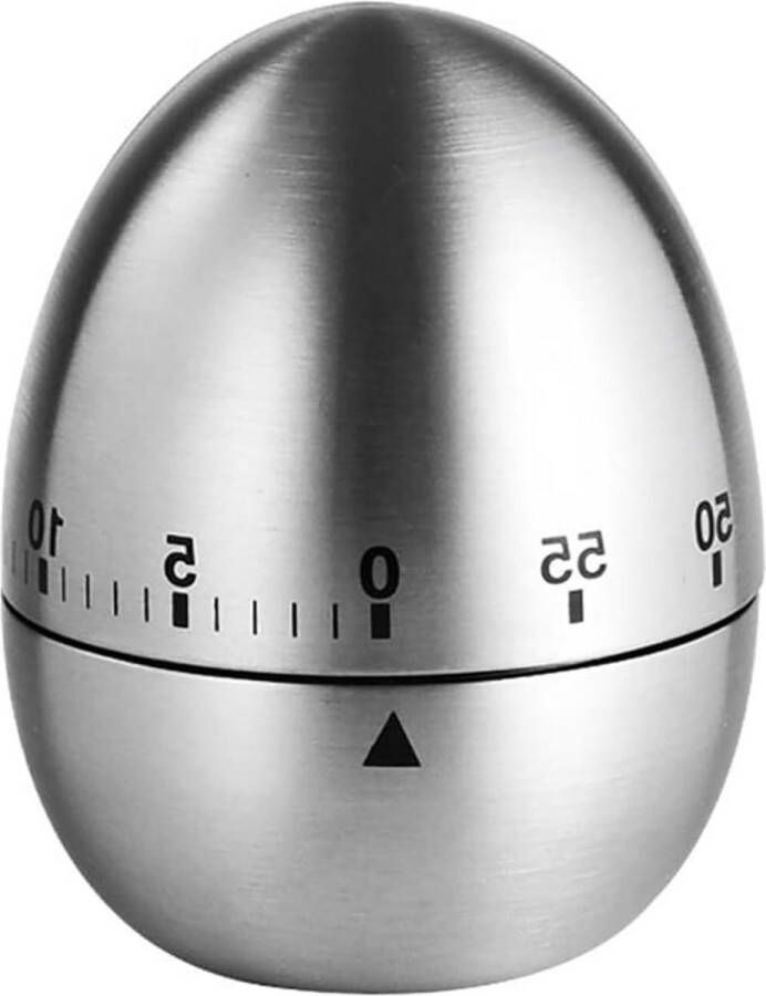 Mechanische eierwekker van roestvrij staal grappige eivormige keukentimer met korte tijdmeter kookwekker digitaal