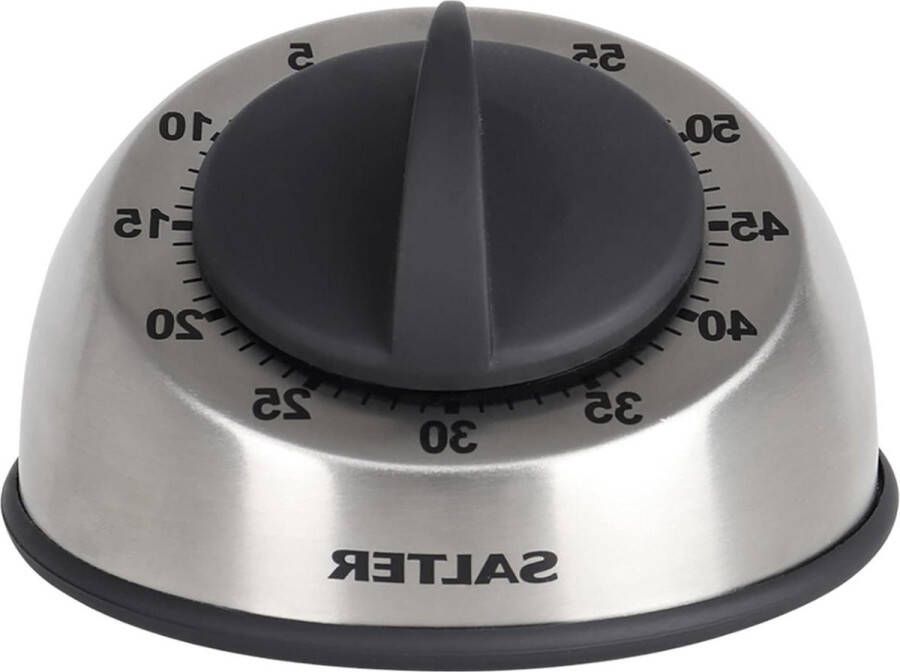 Mechanische Roestvrijstalen Timer 60 Minuten Aftelmechanisme met Uurwerk Softtouch-Wijzerplaat Eenvoudige Grip Geborsteld Roestvrij Staal Koken Bakken Kookwekker time timer