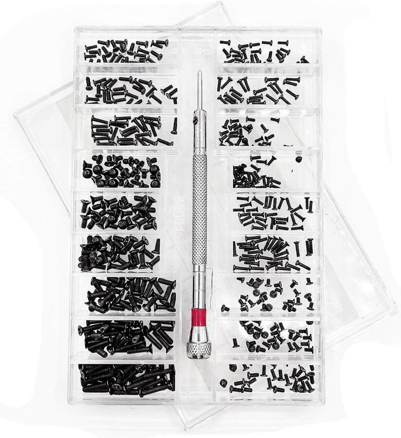 Mechanische schroeven in doos kleine reparatieschroeven microschroefset brillen kijken laptopaccessoires schroeven 18 maten 500 stuks microreparatieschroeven geschikt voor brillen laptops sieraden