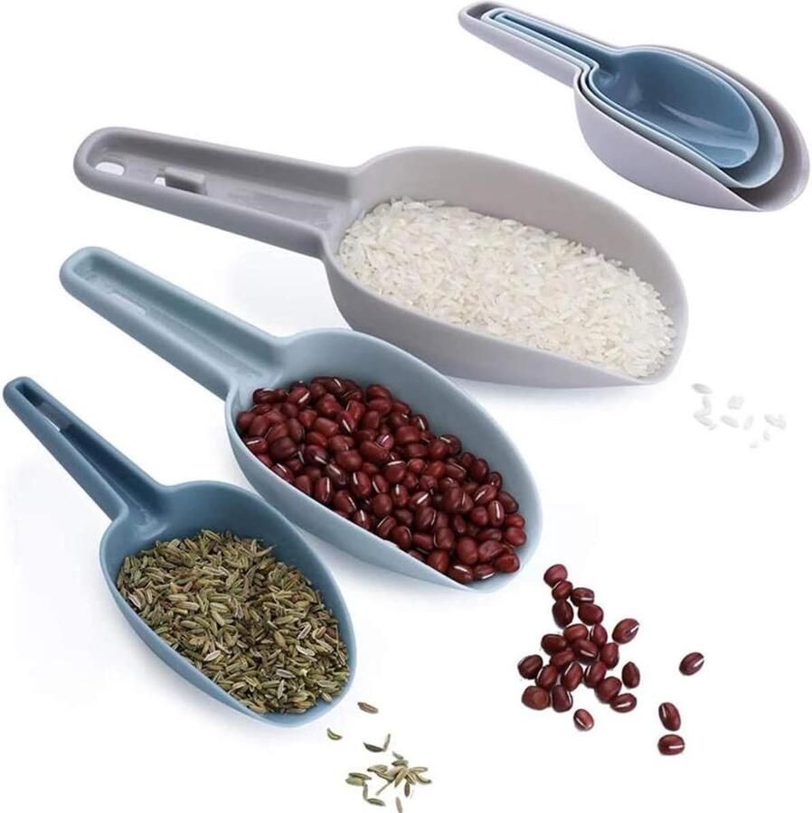 Meelschep Ijsschep Plastic Schep voor Voedsel Set van 6 Keukenlepels voor Poeders Droog Voedsel Snoep Popcorn en Dierenvoer