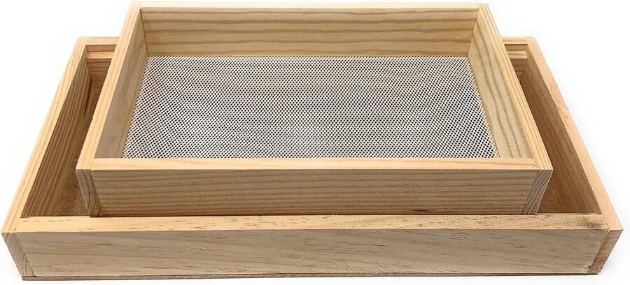 Meelzeef met lade Meelzeef Houten zeef met lade Hout