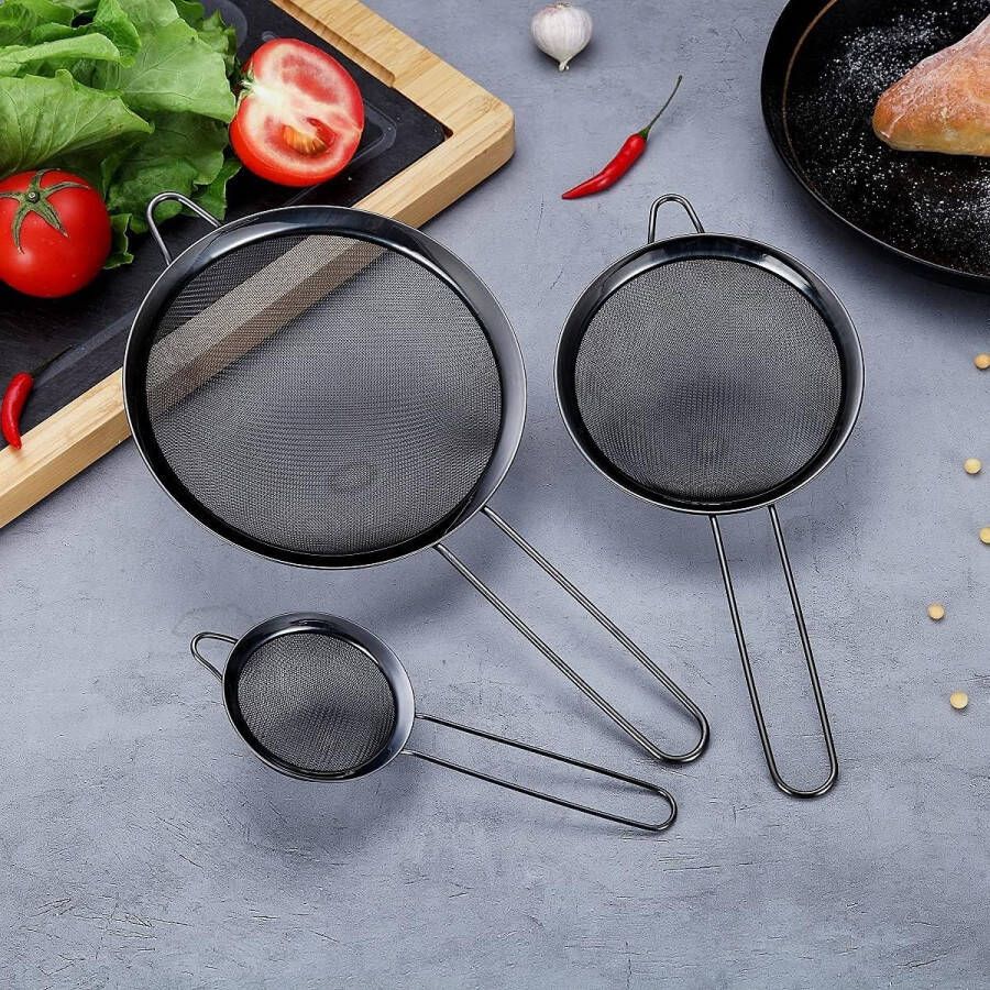 Meelzeef zeef flour sieve 3 stuks