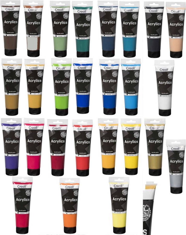 Mega Acryl Verf Set 25 kleuren 25x250ml=Totaal 6250ml